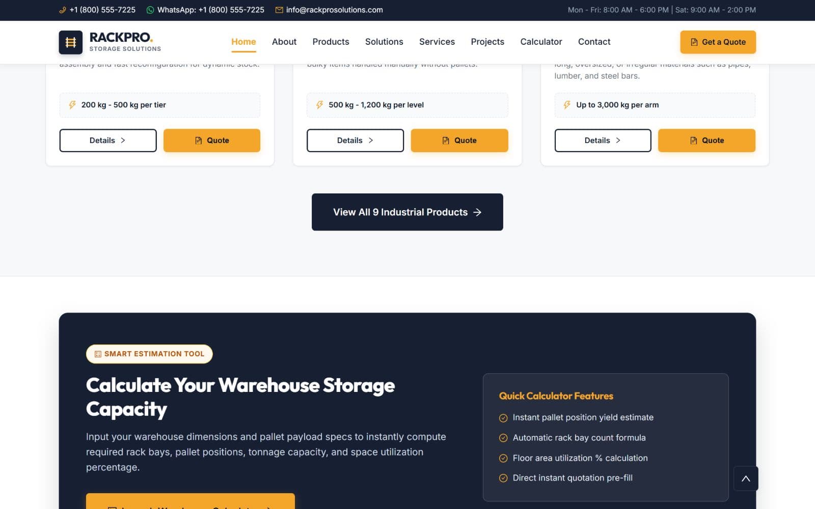 RackPro Solutions screen