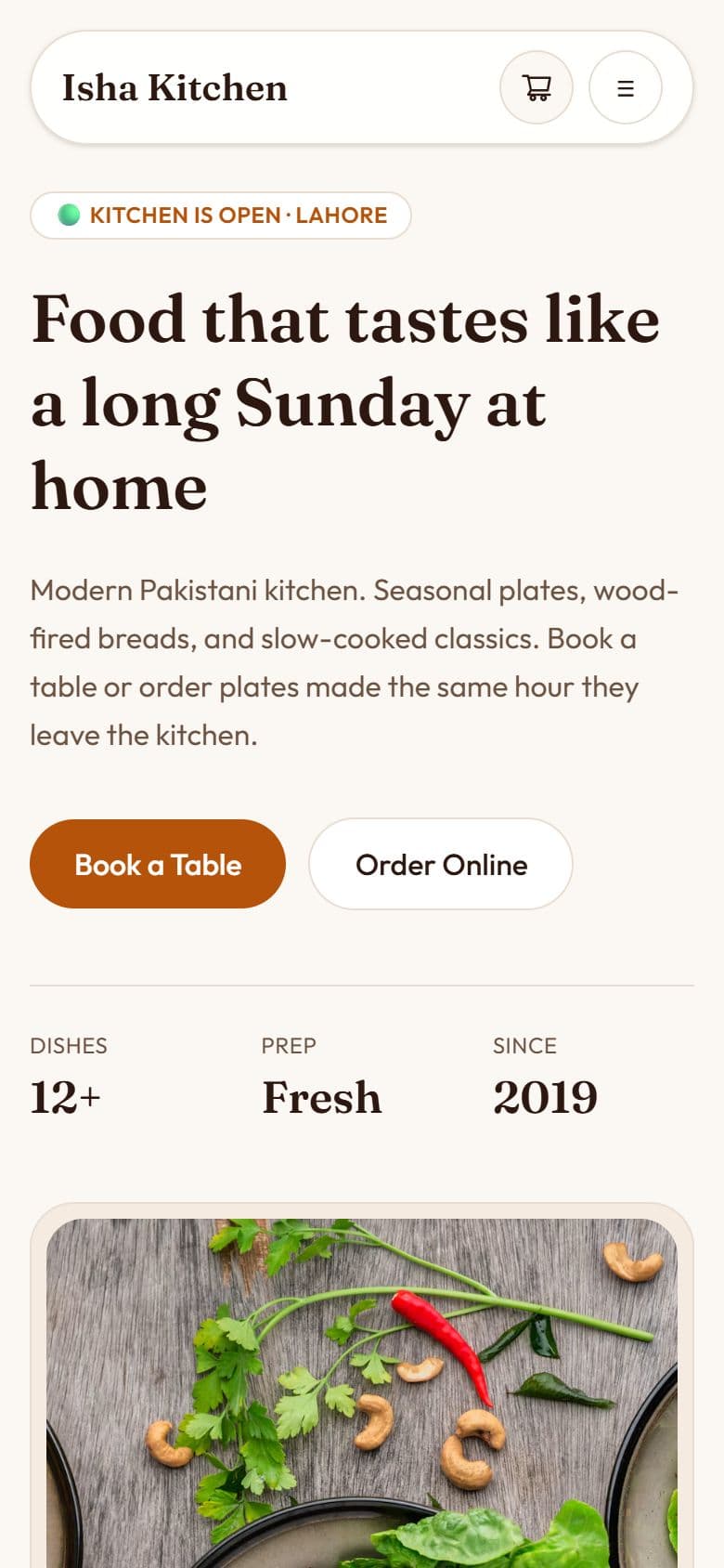 Isha's Kitchen screen